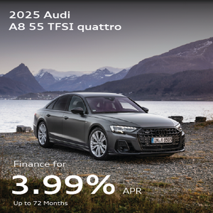 front facing Audi A8 parked